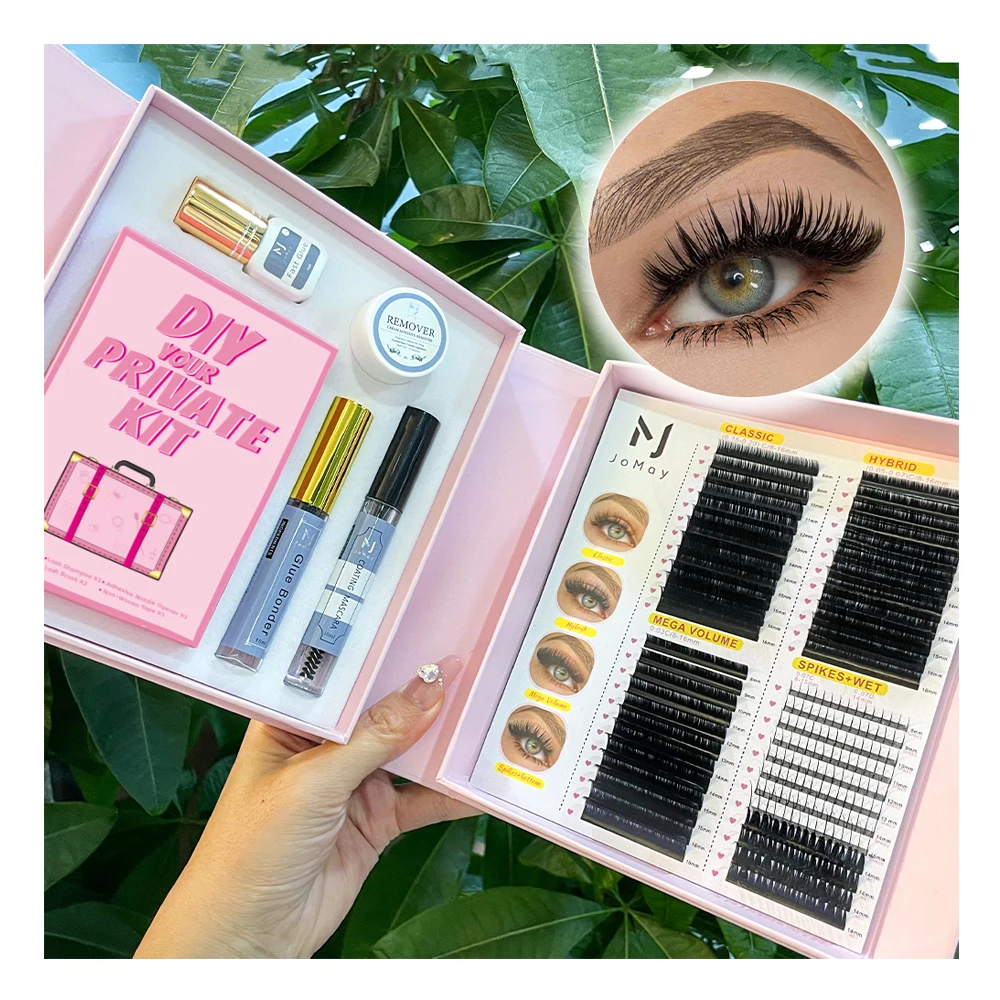 Новинка объемные индивидуальные супер мягкие Накладные ресницы шелковые норковые матовые черные кашемировые набор для наращивания ресниц