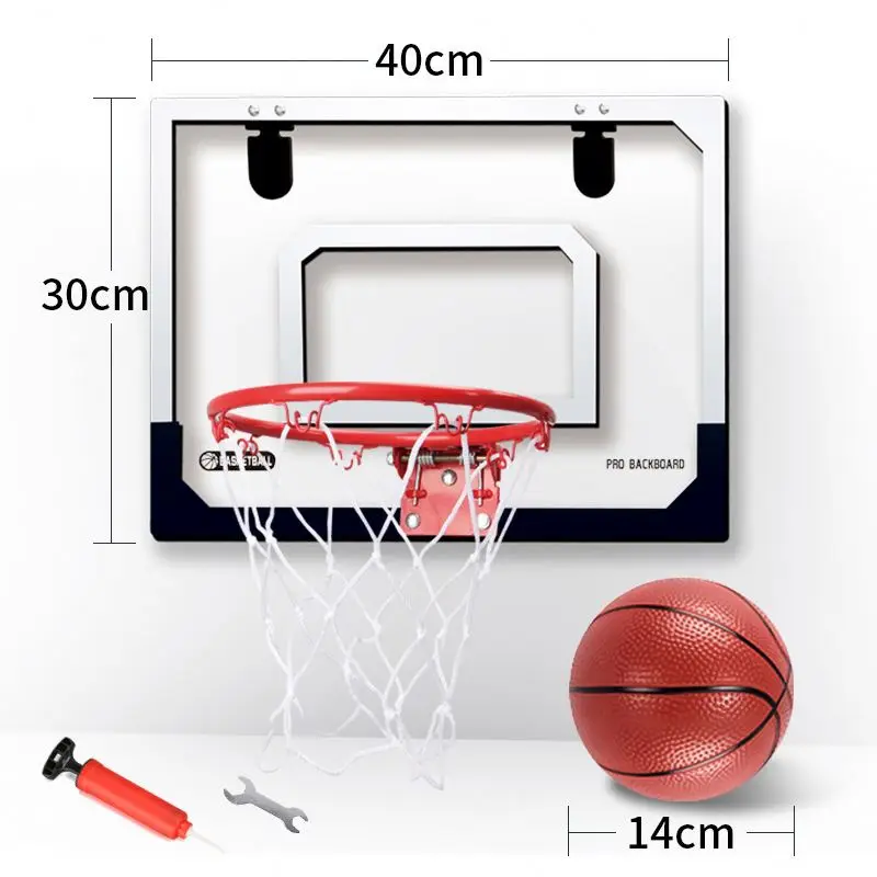Factory 14cm 20cm kid basketball ball 40*30cm 46*30cm transparency pro portable mini wall mounted promo basketball hoop