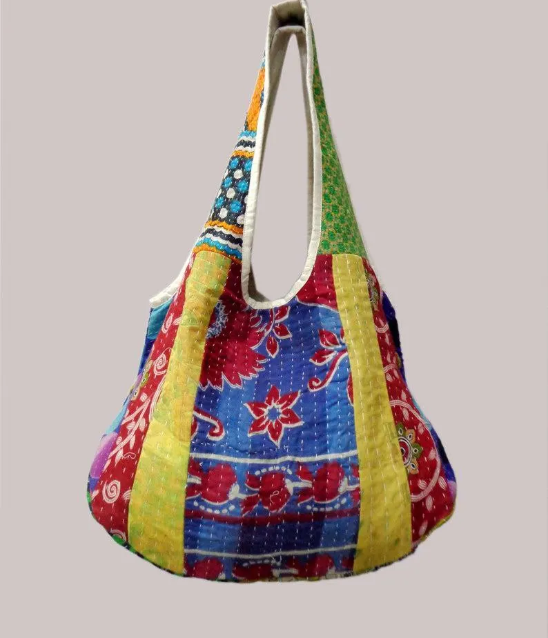 Vintage Kantha Handmade Shoulder Women Handbag Patchwork Bag Cotton Shopping Evening Bag Sling Luggage Bag