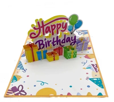 New design fancy pop up card happy birthday 3d pop up greeting cards for export in bulk