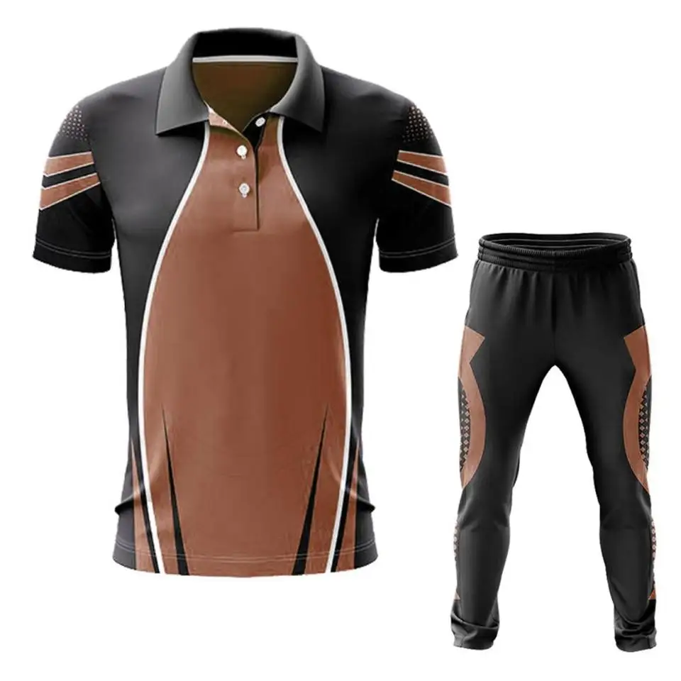 Latest Design Sportswear Cricket Full Set Uniform with Customized Logo, Team Name, Number and Available at Reasonable Price