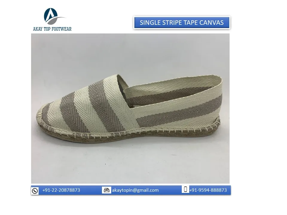 Hot Sales Breathable Textile Upper Espadrilles Alpargatas Summer unisex Casual Shoes Flat Espadrilles From Bangladesh