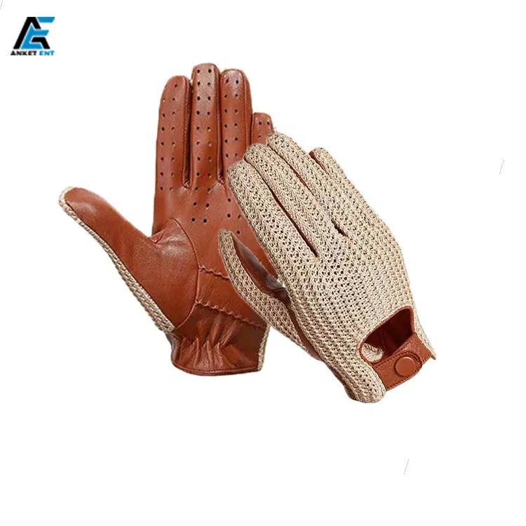 Latest Design Customized Logo Printing High Quality Wholesale 2022 Leather Material Driving Gloves For Adults