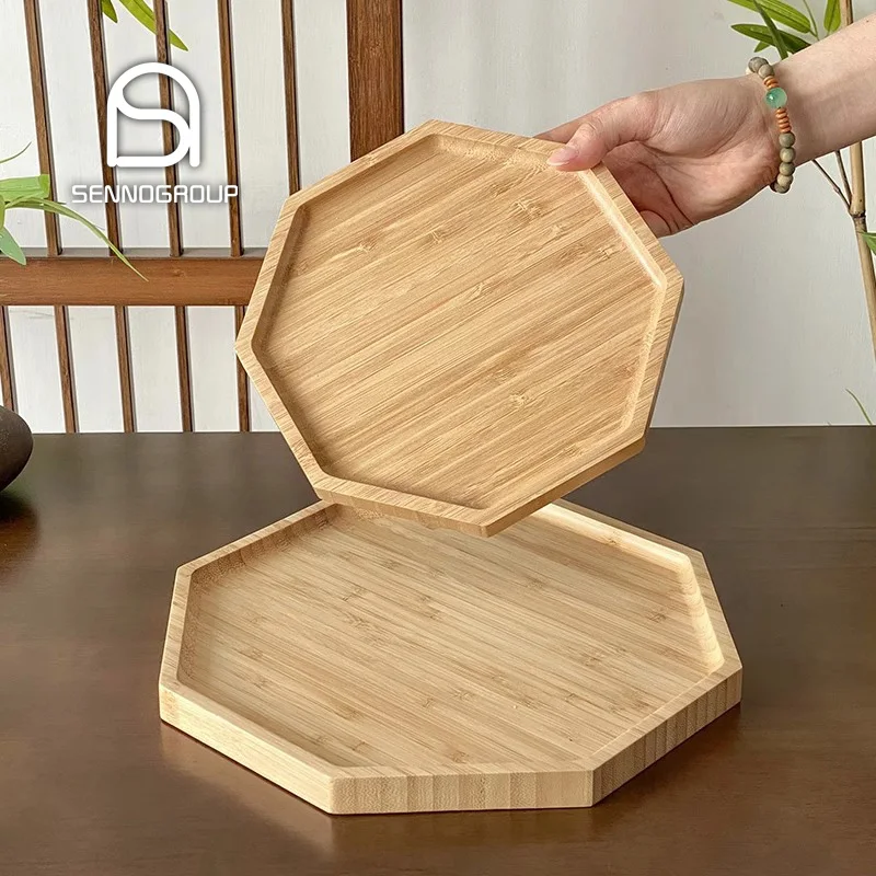 Natural Waterproof Light Color Cup Plates Blank Octagon Household Plates Board Sushi Tray Dry Fruit Tray