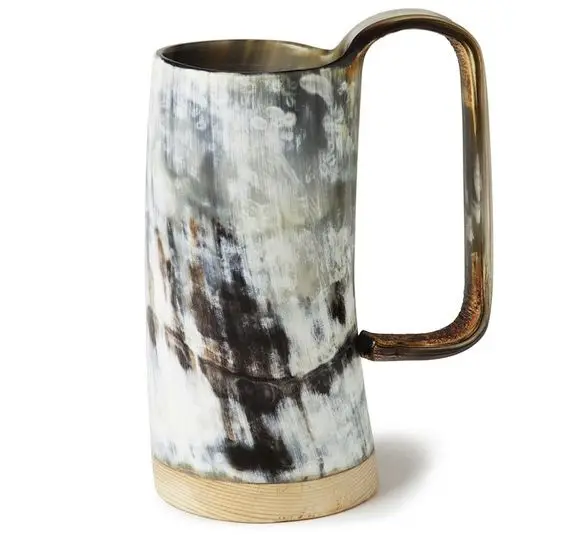 Hot Drinking Horn beer Mug tankard and Glass mug Real Horn Buffalo Ox Latest Design in India Royal Exports Mug