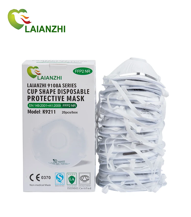 LAIANZHI CE Cup-shape Disposable KN95 4 ply Face Mask With Valve Respirator Factory Price Smooth Breathing Wearing Comfortable