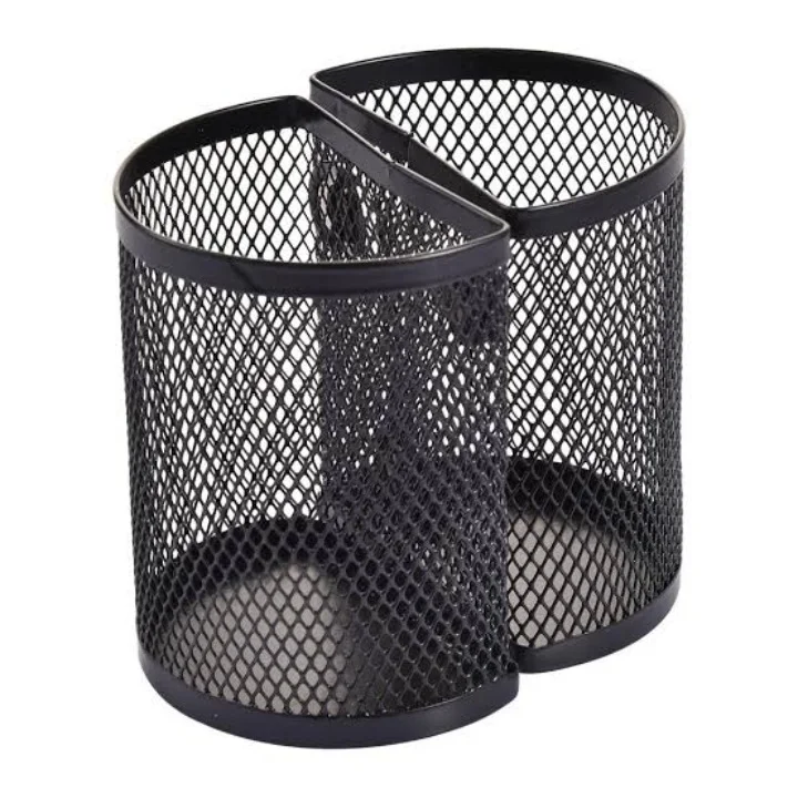 Rectangular Mesh Design Black Colored Net Pencils Stands For School Stationary Desk Organizer Pen Holder At Sustainable Quality