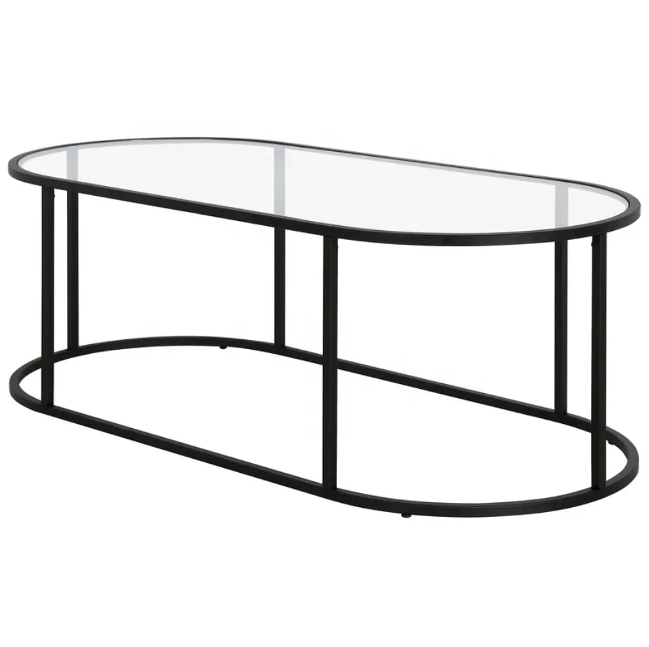 High Quality Large Oval Shape Coffee Table with Oval Glass Top for Living Room And Hotel at Best Price