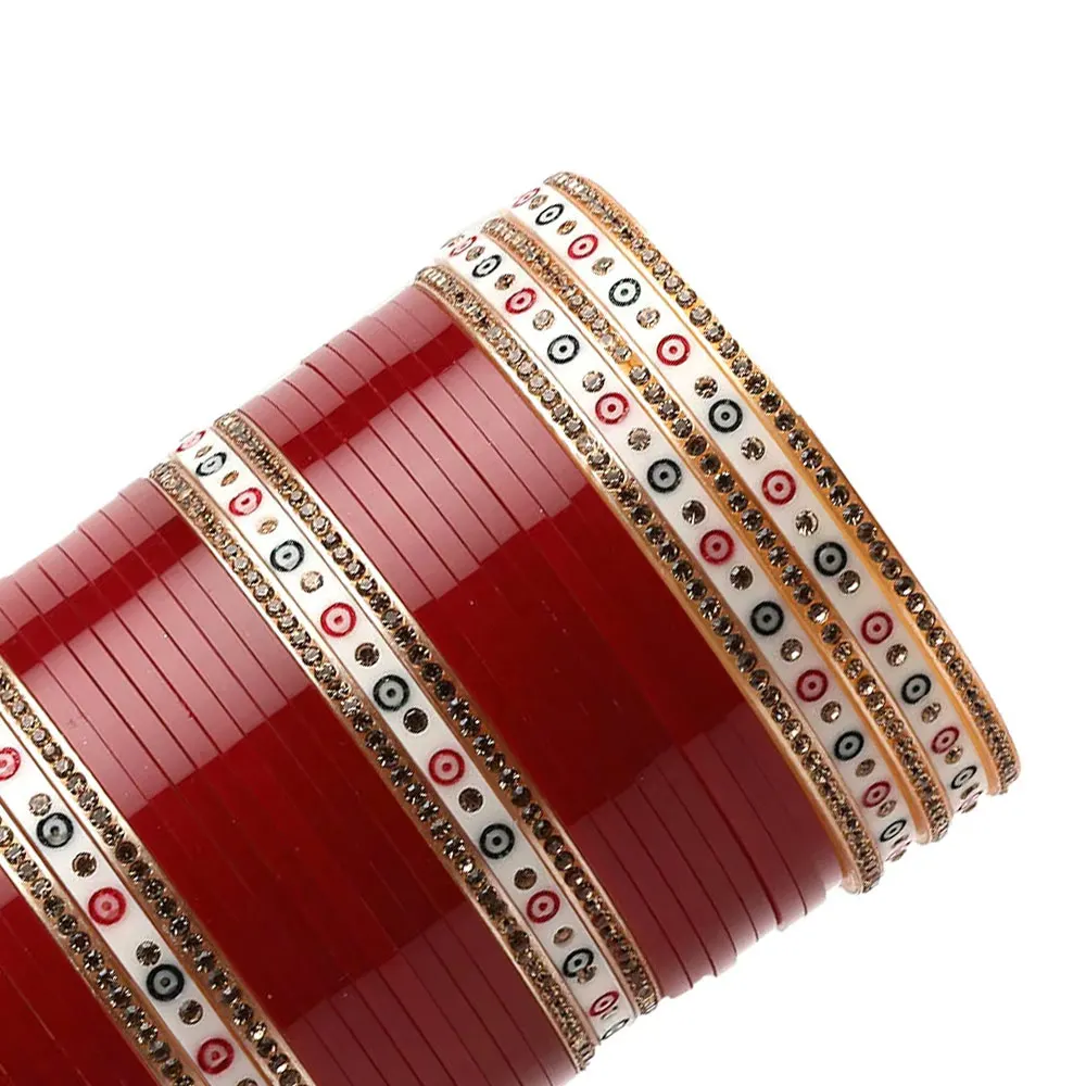 100% High Quality Wedding Wear Custom Design Bridal Bangles Sets Cheap Price Bridal Chura Set At Low MOQ