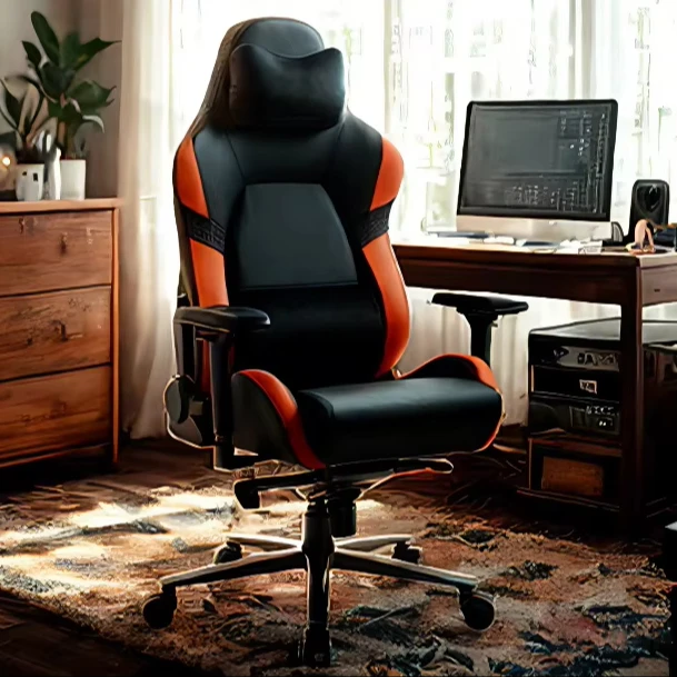 Ergonomic High Quality Swivel Recline PC Gaming Chair Home Office Convertible Chair with Cheap PU Leather Best Sell Wooden Frame