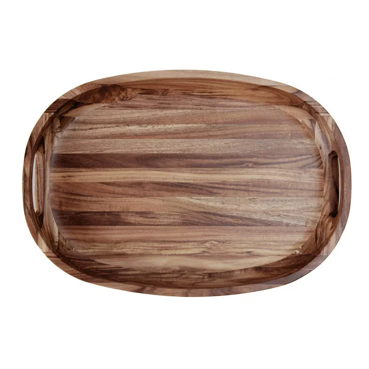 India  Supplier Chat now Compare Ad    Wholesale Food Grade Home Decor Vintage Oval Shape Acacia Serving Wooden Tray For Food
