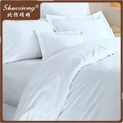 300TC Premium Plain 100% Cotton Satin White hotel bedsheet fabric in roll for making Bed Sheets Bed Lines