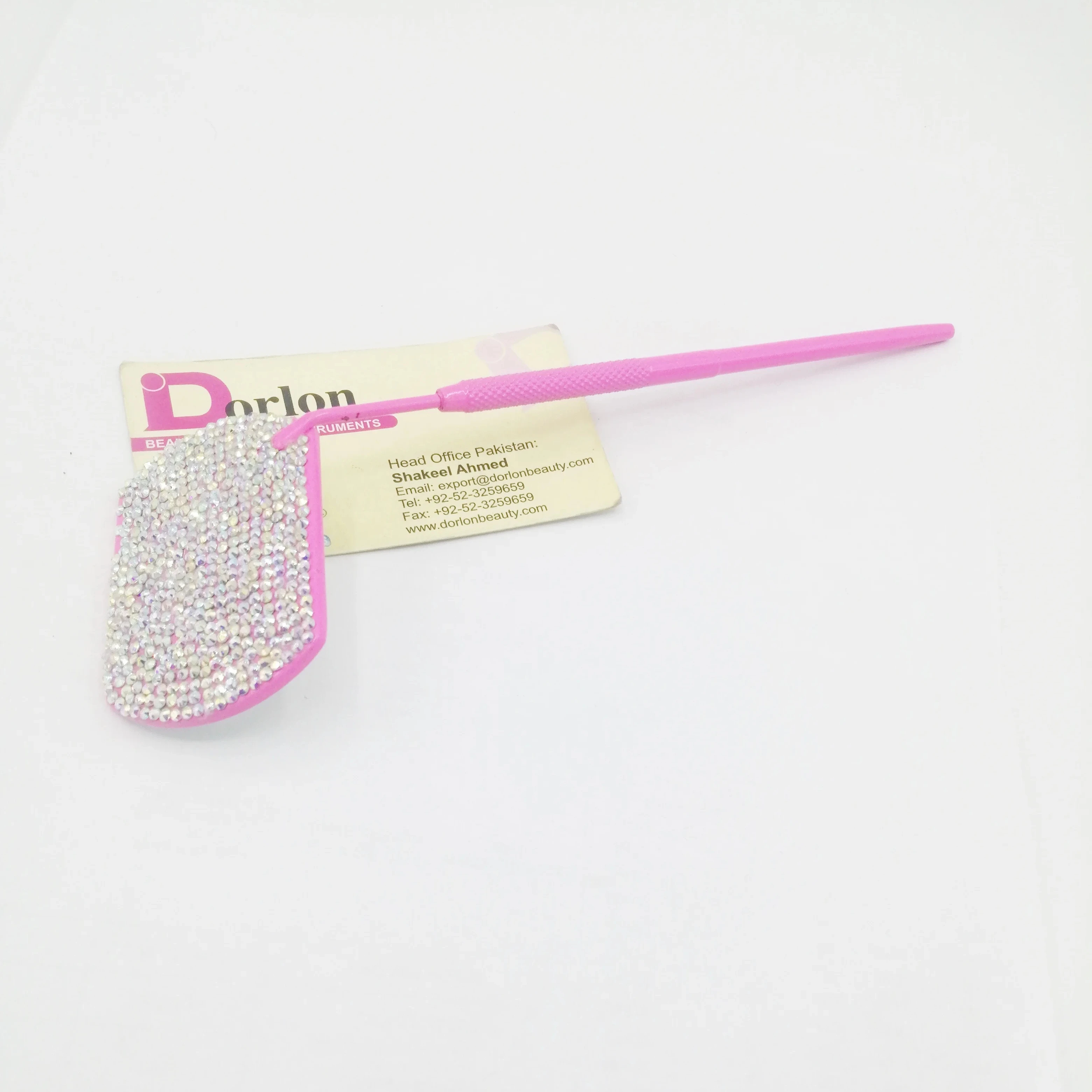 fancy rhinestone princess handheld mini makeup mirror luxury diamond bling square shape pink eyelash salon mirror