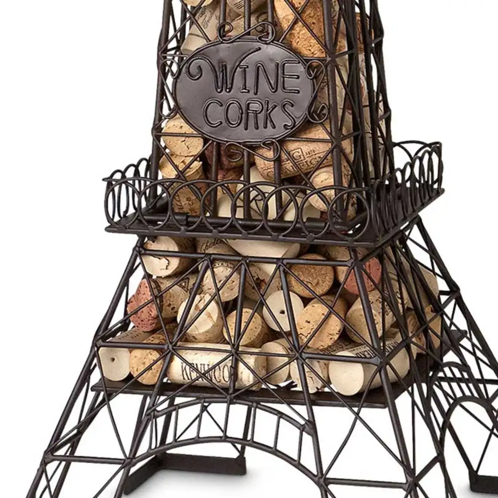 Exclusive Design Manufacturer & Wholesaler Eiffel Tower Metal Iron Wine Cork Holder Wine Holder Wall Mounted Wine Holder