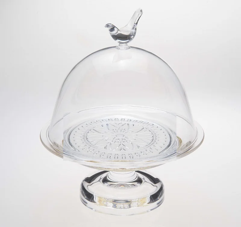 Clear Acrylic Cake Stand with Cover - Small