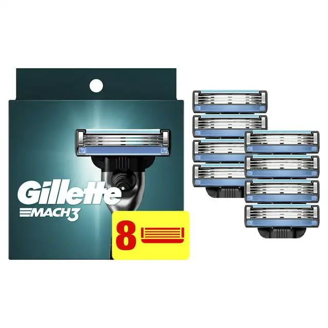 Gillette Mach3 Razor Blade Refills, 8 Cartridges