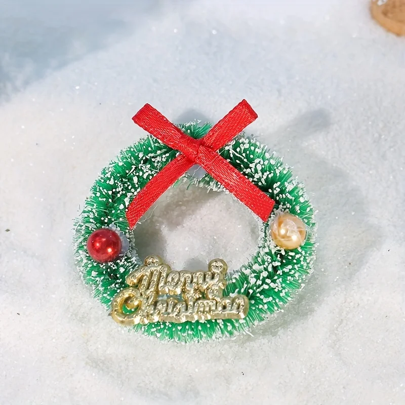 Lovely Christmas Decorations Garland Micro Landscape Resin Crafts Ornaments Winter Garland Wreaths Christmas Garden Accessories