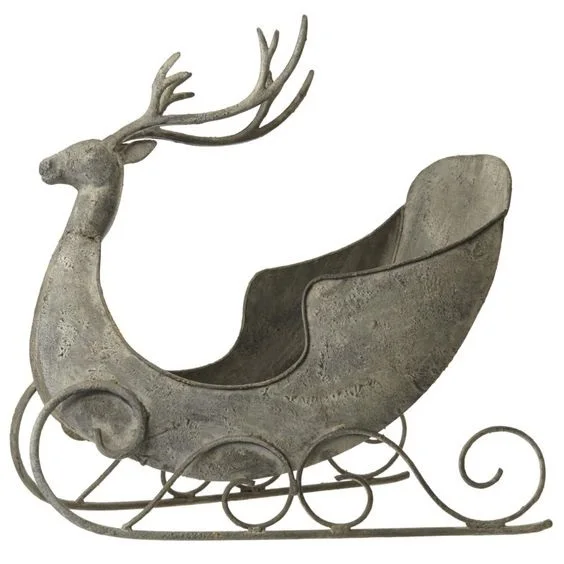 Vintage Design New Arrival Christmas Sleigh High Standard Quality Metal Deer Head Santa Sleigh For Hotel Decorative