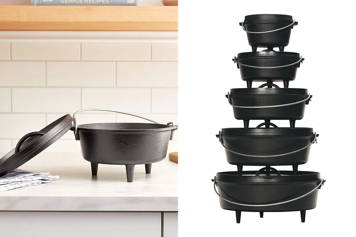 3,5l голландская духовка, предварительно приправленная крышка из чугуна, также кастрюля для кастрюли с крышкой, подъемник для кемпинга, приготовления пищи, барбекю, выпечки