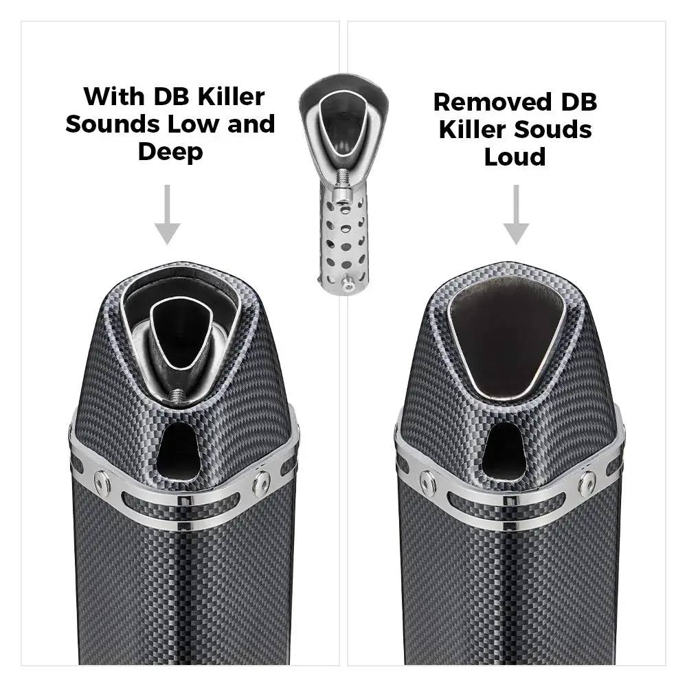 Wholesales High Quality Motorcycle Universal Exhaust Slip On Silencers & Mufflers Compatible With Exhaust Pipe