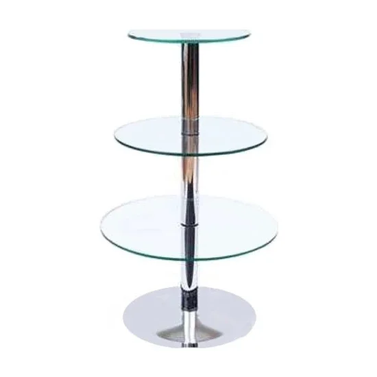 High Quality Round Cycle Glass Material Display Showcase Glass Display Racks Round Glass Shelf Stand
