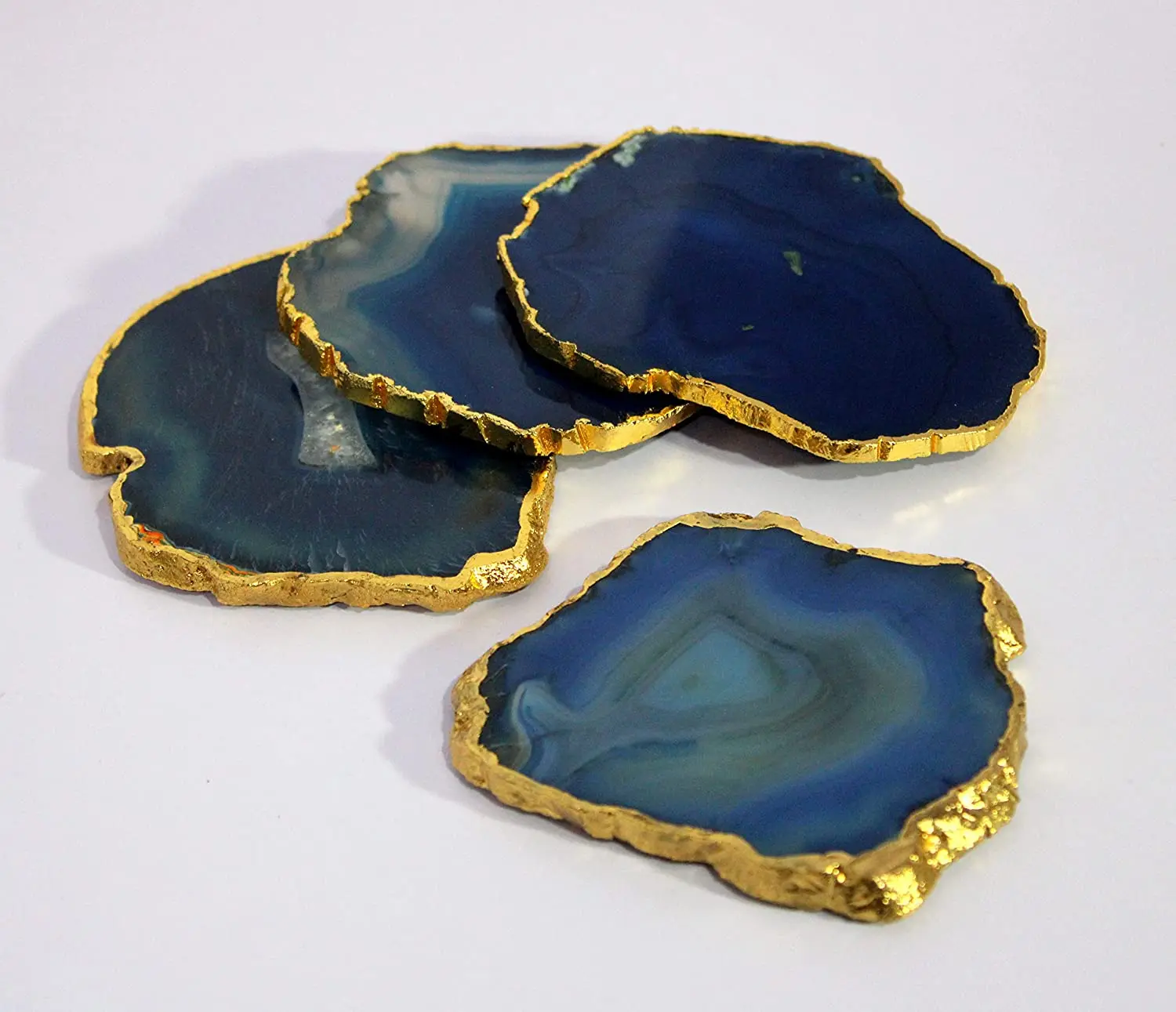 Agate Coasters 2022 New Natural Agate Crystal Coasters Gem Stone Crystal Blue Color high quality In Cheap Price