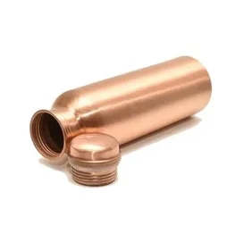 Antique hammered 100% Pure Copper Water Bottle 34 Oz Extra Large - A Leak Proof Ayurvedic Vessel for Yoga Travel Take Out Vessel