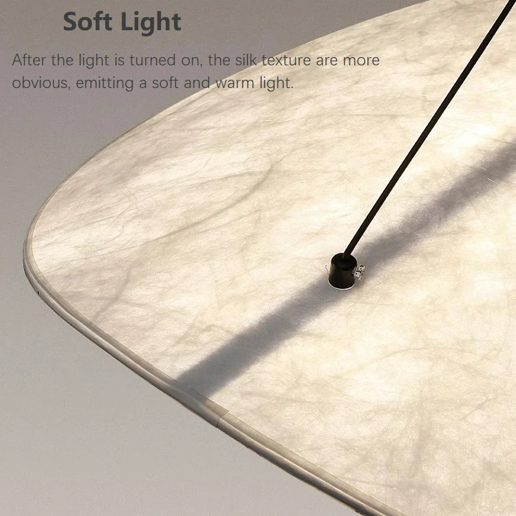 Custom  Aluminium Indoor Decorative Led Pendant Lamp Handmade Silk Fabric Home Hotel Villa Modern Chandelier Pendant Light