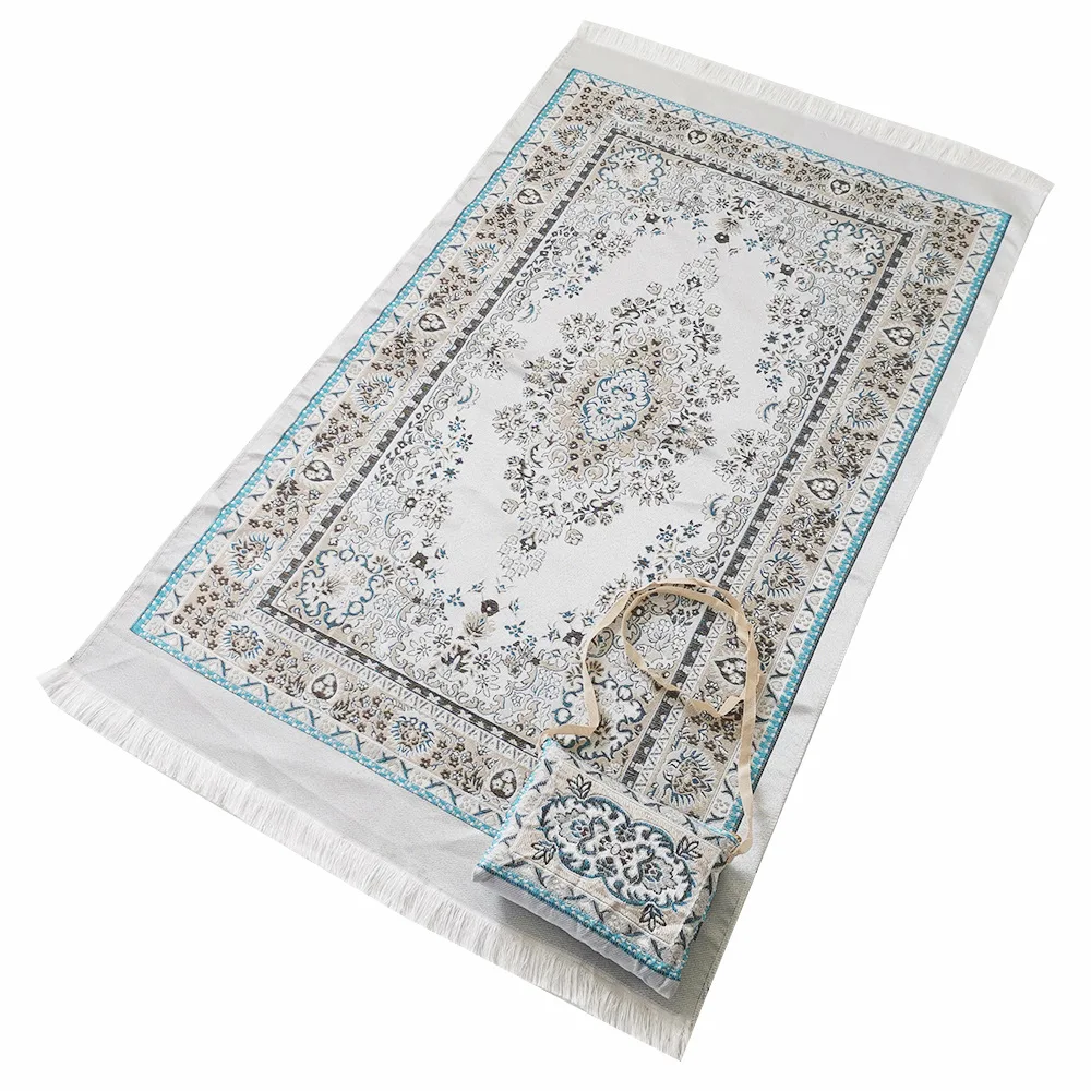 PM152 New Muslim Prayer Mat Islamic Carpet Floor Sejadah Praying Rug Soft Tapis De Priere Mosque Gift Box