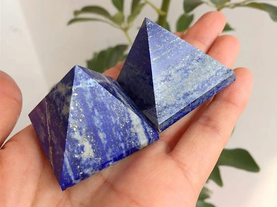 4 cm Natural Sodalite Pyramid , Wholesale Sodalite Real Gemstone  Pyramid For Wealth And Healing