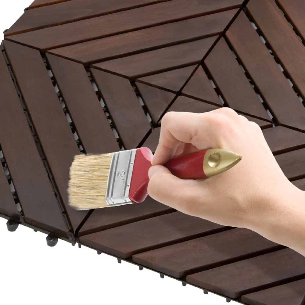 FGW-08SRS Acacia Wood Interlocking Deck Tile for Home Balcony Entry Back Yard Garden Landscaping & Decking for Home Decoration