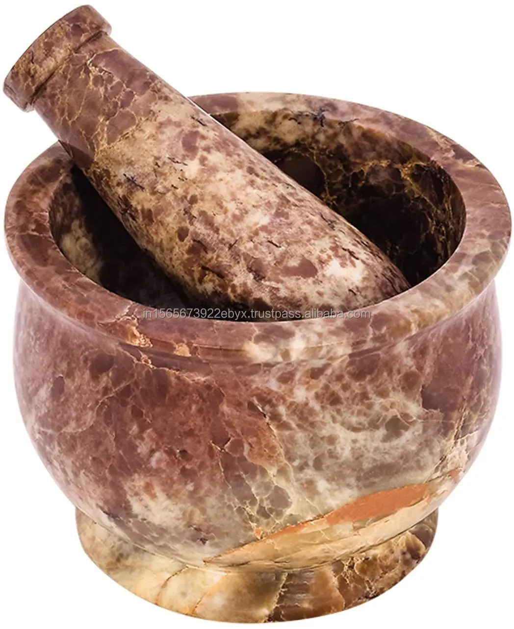 Top Selling New Design Marble Gorara Soapstone Handmade Mortar & Pestle Beige Colour Plain 4 inch for Sale