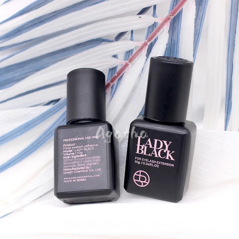 Private Label Lady Black Glue 10ml Professional Lash Glue Korea Natural sky ib adhesive Eyelash Extensions Glue