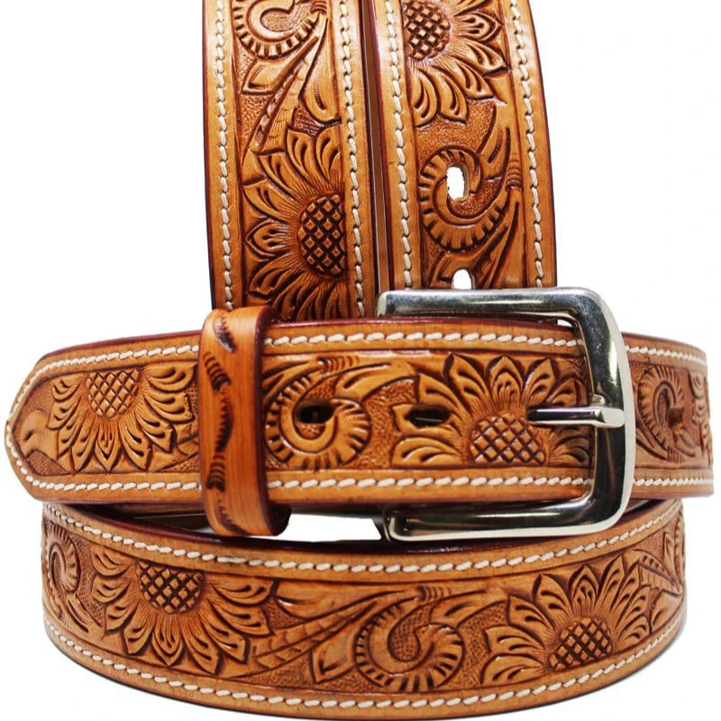 Cowboy Kids Western Full Grain Heavy Duty Belt Premium Cow Hide Custom Beaded Designs Luxury Belts Ready to Ship Unisex