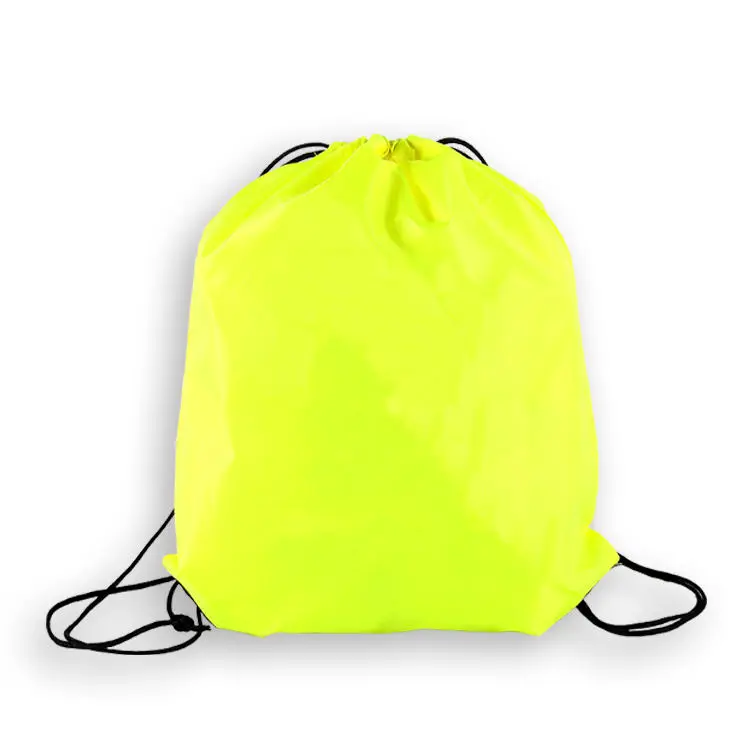 Custom logo plain polyester drawstring bag eco friendly nylon carry gift bag drawstring bag