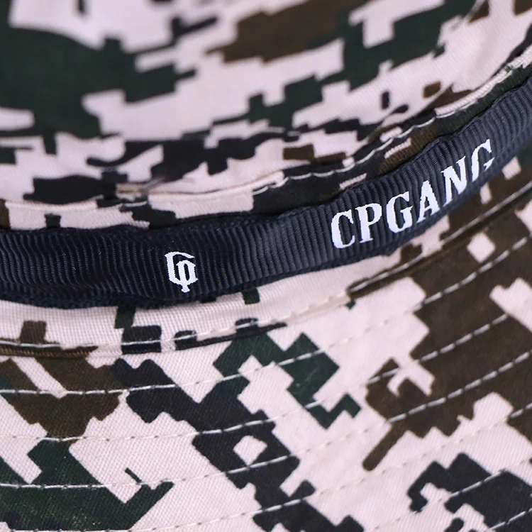 Qianzun outdoor fishing adjustable string camouflage hat boonie cotton camo boonie hat with side snap