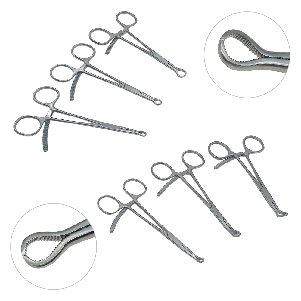 QNQ Hot sale Small Serrated Bone Holding Forceps Mini Serrated Orthopedic Clamp Small Bone Forceps Orthopedics Instruments