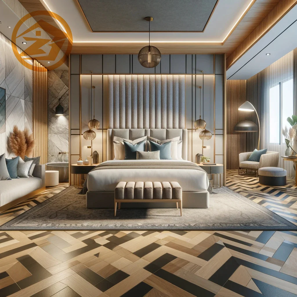 Wholesale Customized Modern Luxury Hotel Bedroom Furniture Sets King Size Full Set for 5 Star Apartments Wood Material