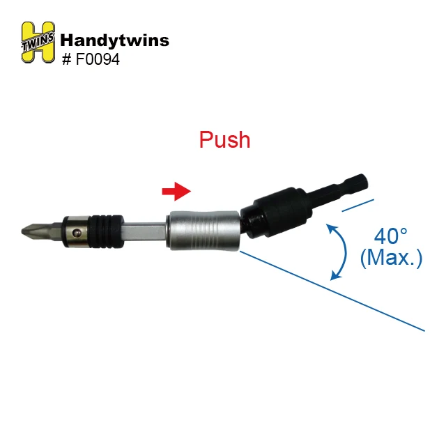 40 Degree Pivot Mode Pivoting Socket Bit Holder Magnetic Screwgun Bit