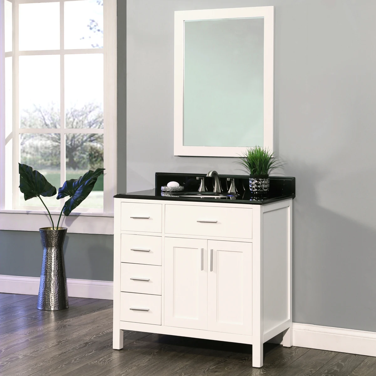 Kitchen or Vanity Bathroom vanities cabinets - Arezzo Collection - White Color - Whosale in bulk from Vietnam