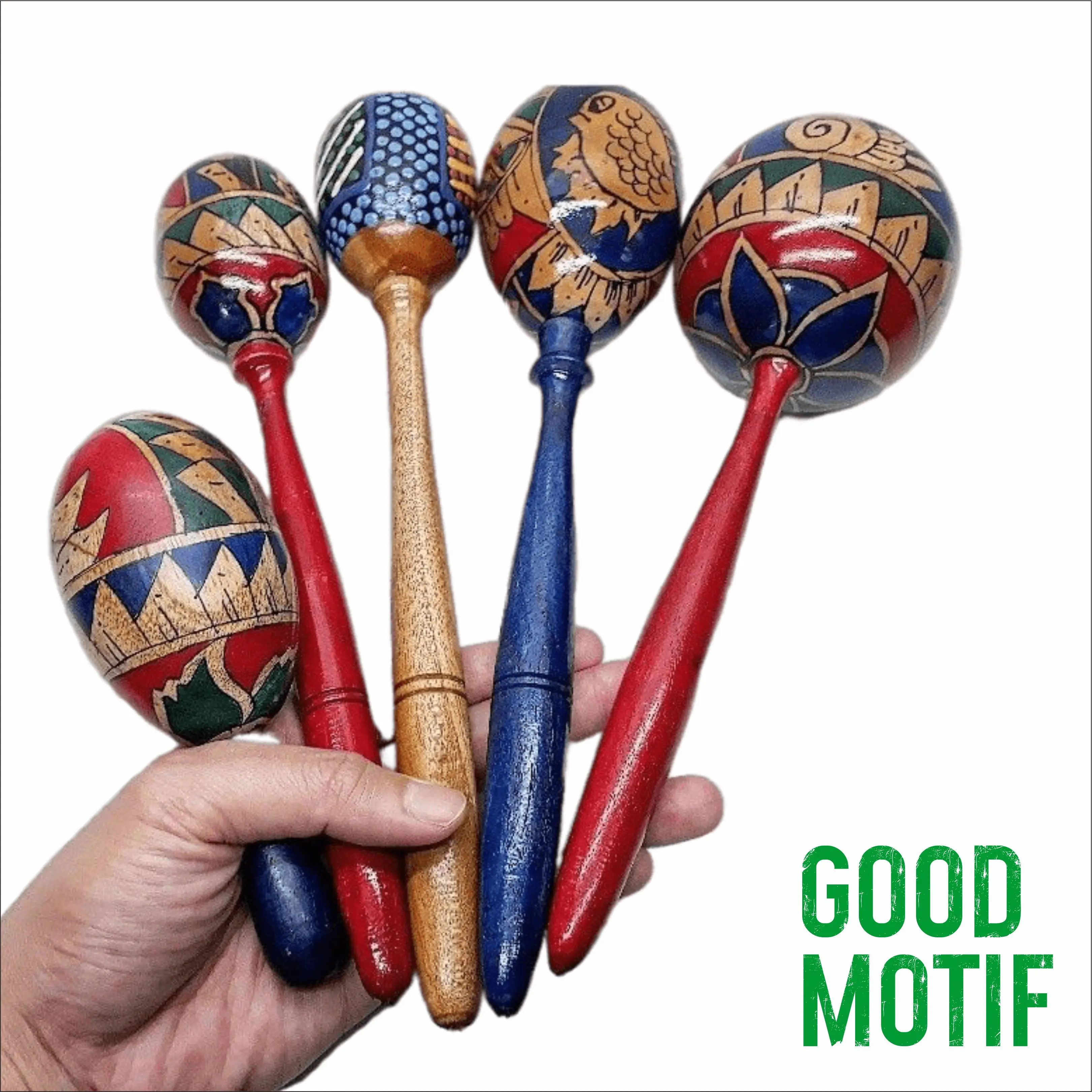 MARACAS TRADITIONAL MUSIC INSTRUMENT WOODEN MOTIF