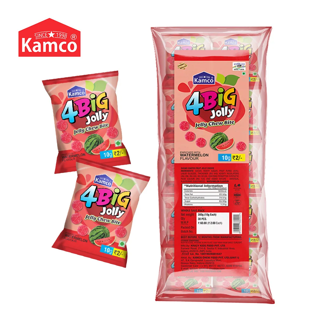 Export Quality 4 Big Jolly Jelly Chews Bite Watermelon Flavored