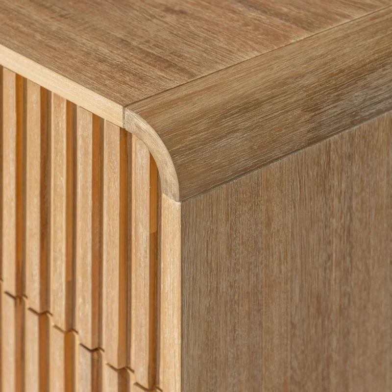 Modern Nightstand solid wood Customized Living Room Rattan Furniture  Drawer End Table Rattan Nightstand bed side with polish 5