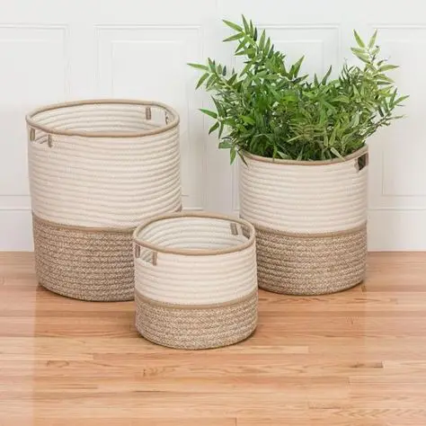Handwoven Eco-Friendly Water Hyacinth Basket For Modern Living Spaces