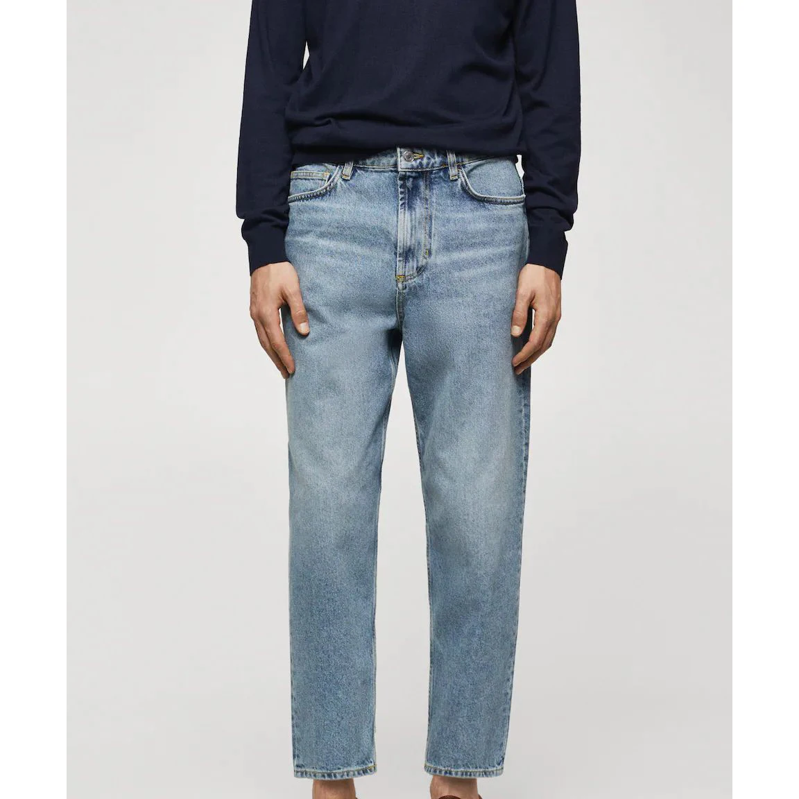 Custom Logo Men Fashion Denim  Blue Jeans Plus Size Breathable Comfortable Slim Jeans Pants for Men