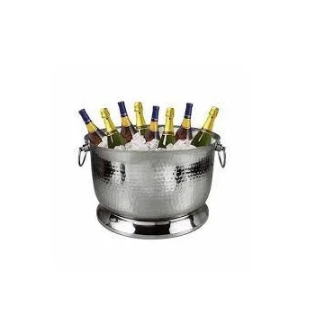 Silver Antique Finished Wine Chiller Champagne Bowls Stainless Steel Champagne Bowl Red Wine Beer Cooler Champagne Bowl
