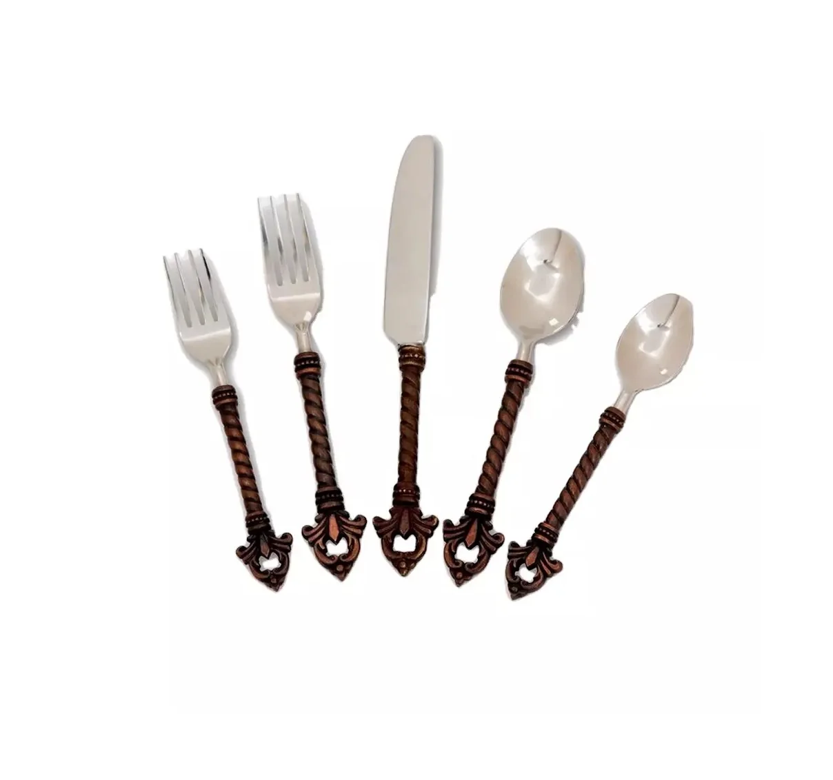 New Wooden Handle Cheese Set of 4 Metal Cheese Spoon And Fork Metal Design Metal Flatware In Wholesale Price Cheese Spreader