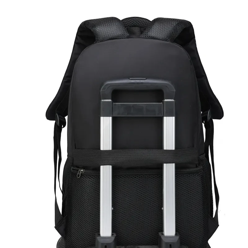 Street Wear Solid Color Back Packs With Custom with back rolling tire New Fashion High Quality huge space black dyed collage bag