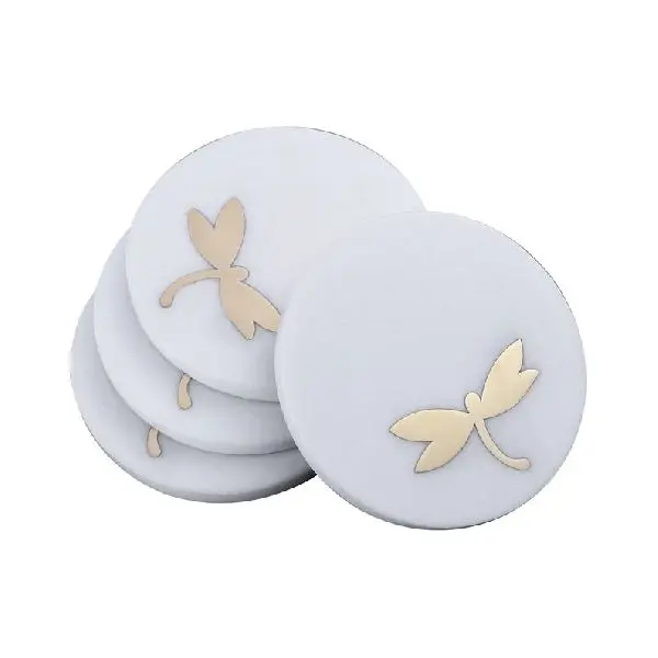 Hot Selling Round Shape Marble Coaster For Home Hotel Office Use Item Best Quality Serving Drinks Coaster