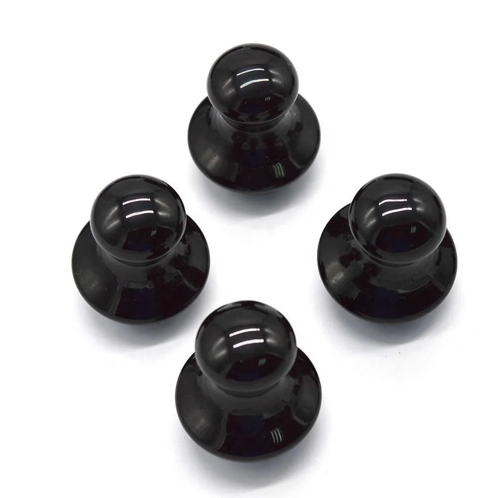 stone Mushroom Black Agate Natural crystal Scraping Body Massage Tool Facial Natural gemstone mushroom Wholesale Stone